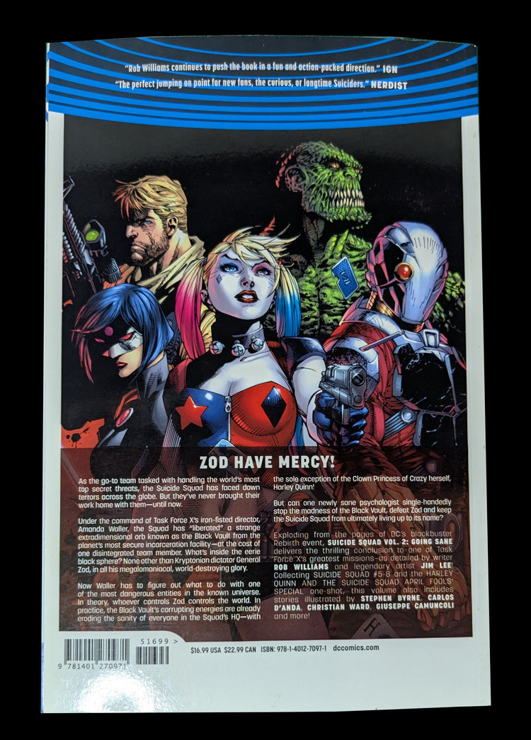 Shop Suicide Squad Vol. 2: Going Sane from DC Universe Rebirth. A collected graphic novel featuring Harley Quinn and Task Force X.